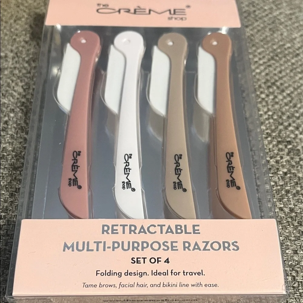 The Crème Shop Retractable Multi-Purpose Razors Set of 4, Compact, Convenient